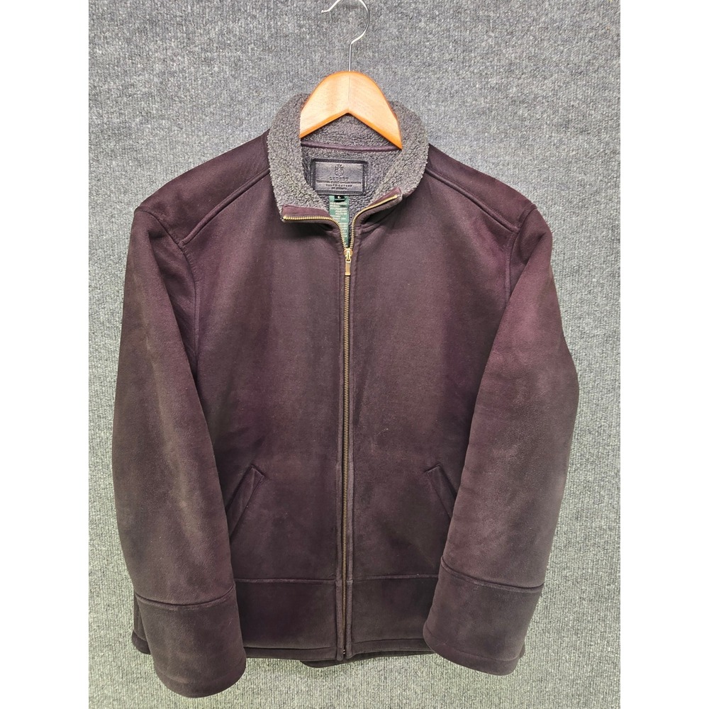 Lauren Ralph Lauren Faux Suede Shearling Lined Jacket Burgundy Plum Large